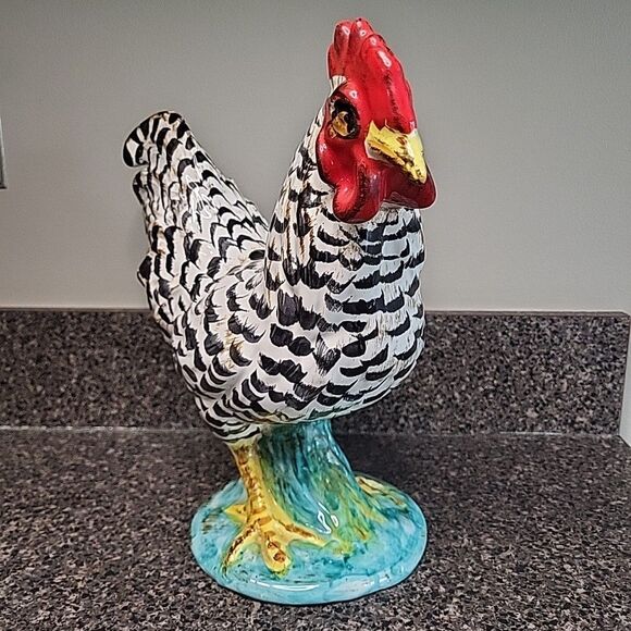 il_1080xN.1958288251_m531.jpg VINTAGE Jay Willfred for Andrea by Sadek Black And White Rooster Made In Italy